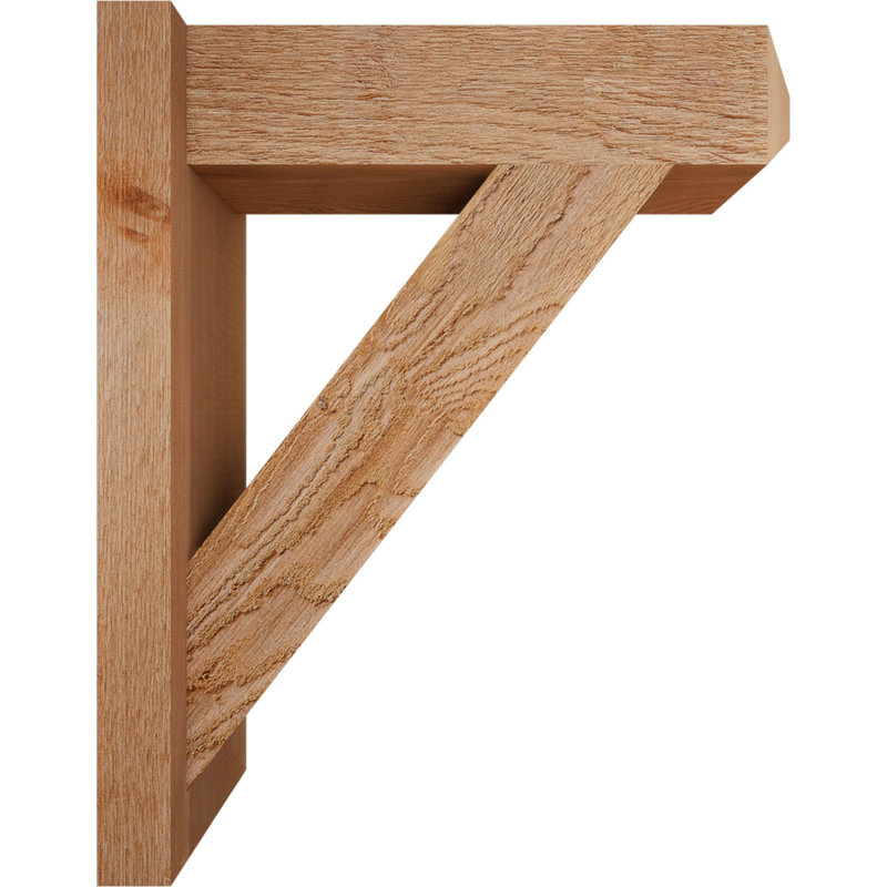 6"W x 20"D x 24"H Traditional Rough Sawn Craftsman Outlooker, Western Red Cedar, 20" D x 24" H