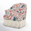 Fauteuil demi-tonneau en coton avec accoudoirs roulés encastrés et pieds en bois massif Callie-237449550-237449548