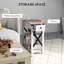 Table d'appoint avec station de charge, table de bout avec 2 ports USB et 1 prise HOMcom, tablettes de rangement pour le salon, blanc