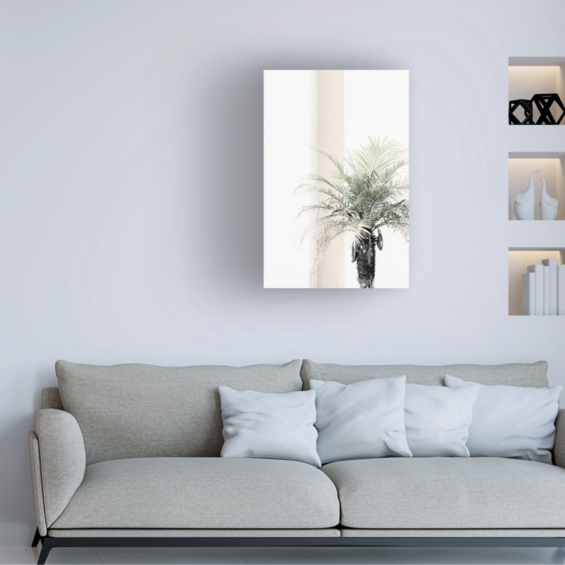 Palmier sur toile, H 19 po x l 12 po x P 2 po