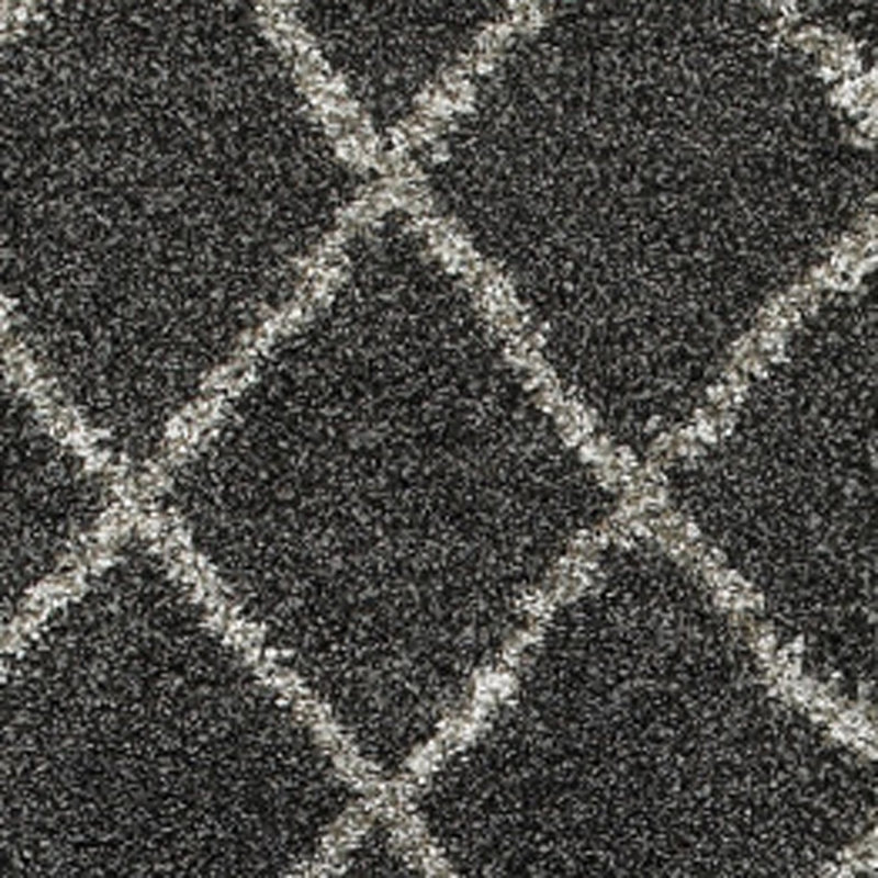 Tapis gris anthracite et gris tissé à la machine 2 pi x 8 pi