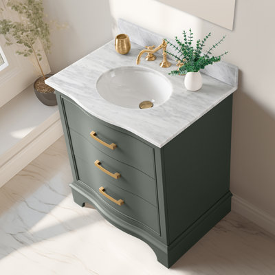 Goleta 30'' Single Bathroom Vanity with Marble Top