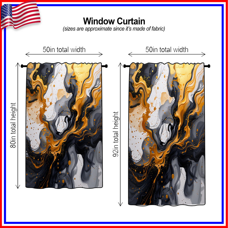 Rideaux abstraits, voilages et voilages abstraits - 1 panneau, Transparent, 50" x 80" - 1 Panel
