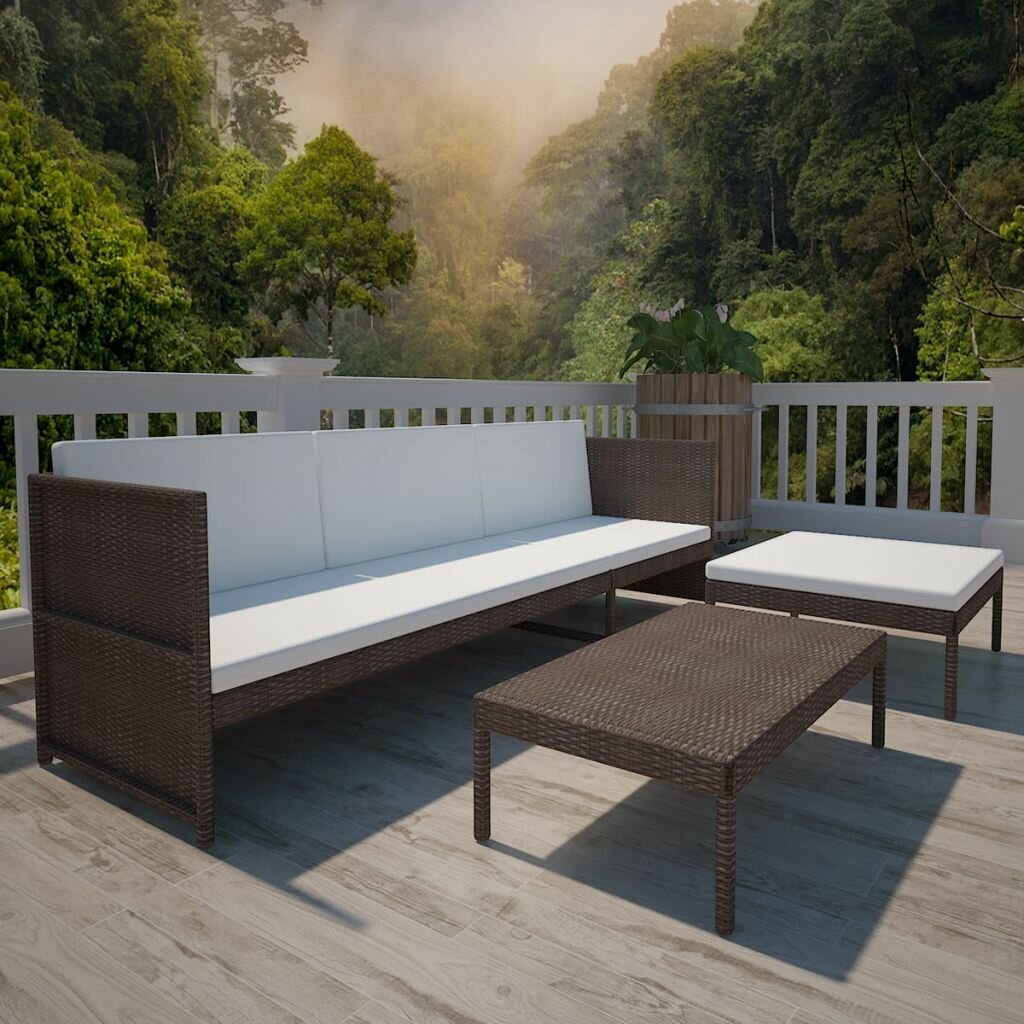 4-Sitzer Lounge-Set Ipswich aus Polyrattan