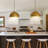 2-Lamp Gold Adjustable Iron Pendant Light