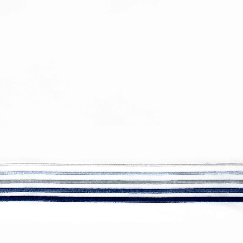 Casale Flat Sheet, King Flat Sheet, White/Blue