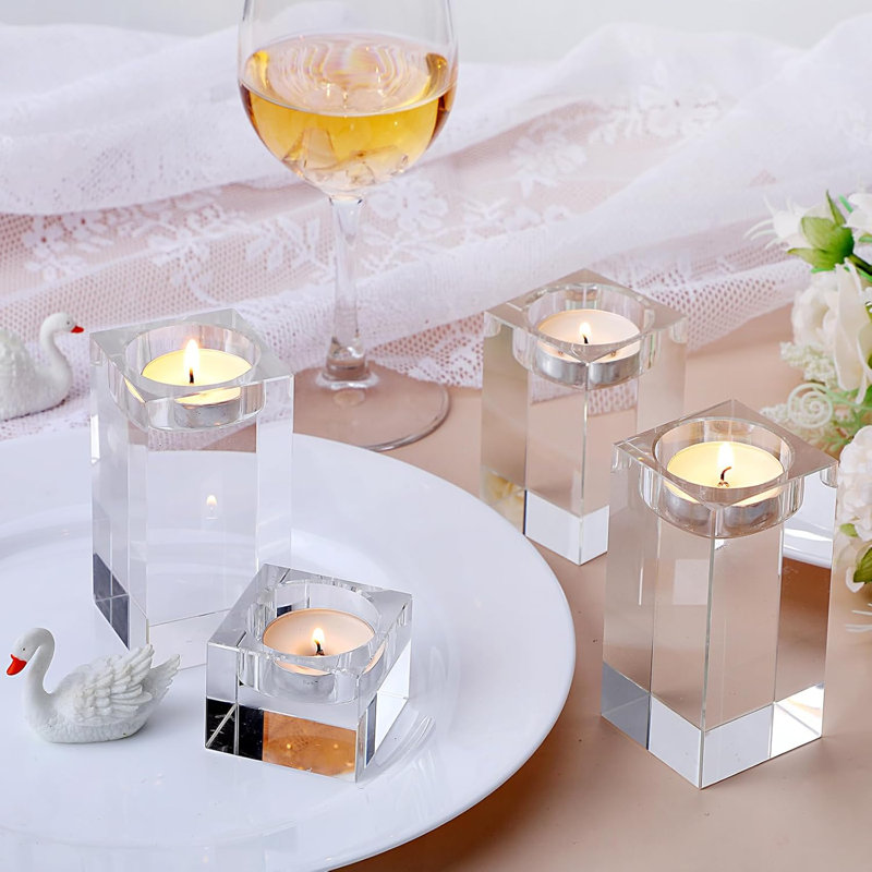 Ensemble de 6 bougeoirs en cristal