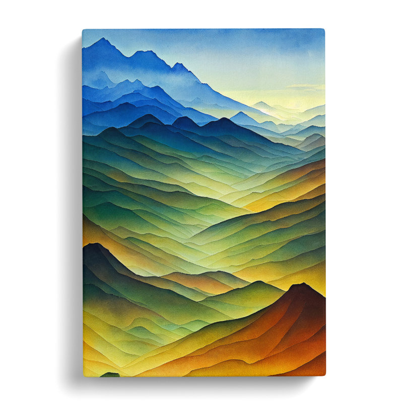 Mountain Landscape Painting No.2 - Wrapped Canvas, 50cm H x 35cm W x 3cm D