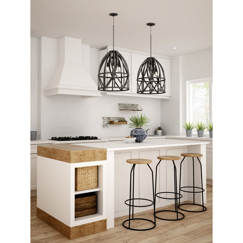 Cottle 1 - Light Single Pendant, Cerused Black Oak, 25.25"H x 20.87"W