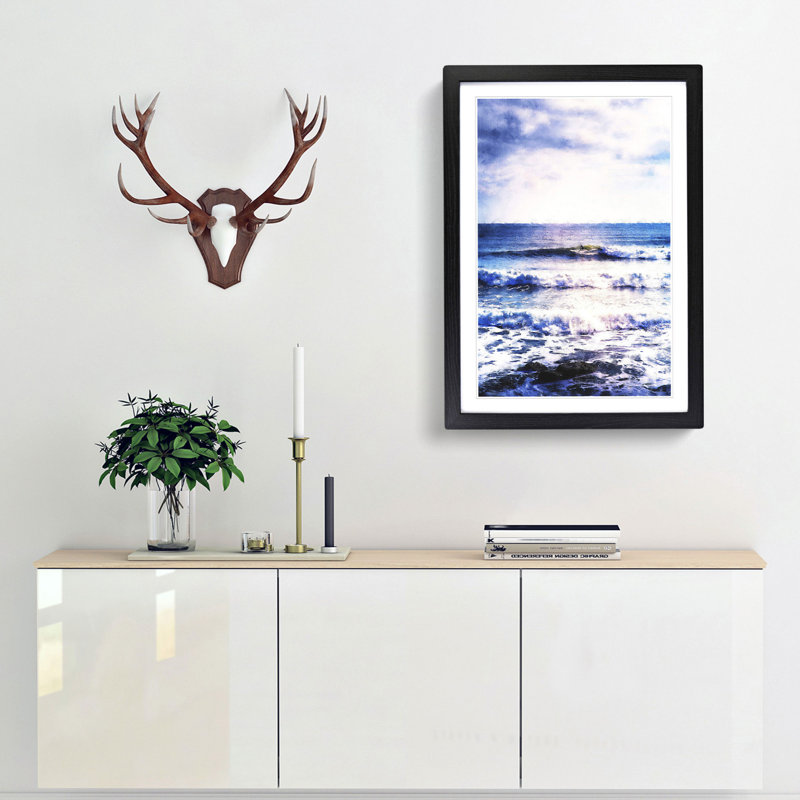 Surfing in Rhode Island - Framed Print, Black Framed, 33cm H x 24cm W x 2cm D
