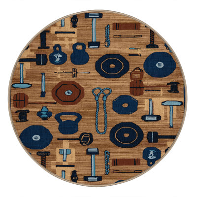 Washable CrossFit Sports Area Rug
