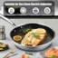Ensemble de batterie de cuisine en acier inoxydable à trois couches Vivicreat, casseroles et poêles martelées avec 2 poêles à frire antiadhésives et 2 casseroles avec couvercles, 304 intérieur, compatible avec l'induction