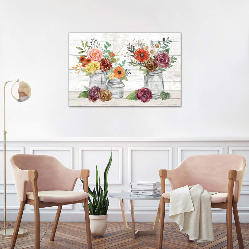 Flower Fest IV by Mary Urban - Wrapped Canvas Painting, 66.04cm H x 101.6cm W x 3.81cm D