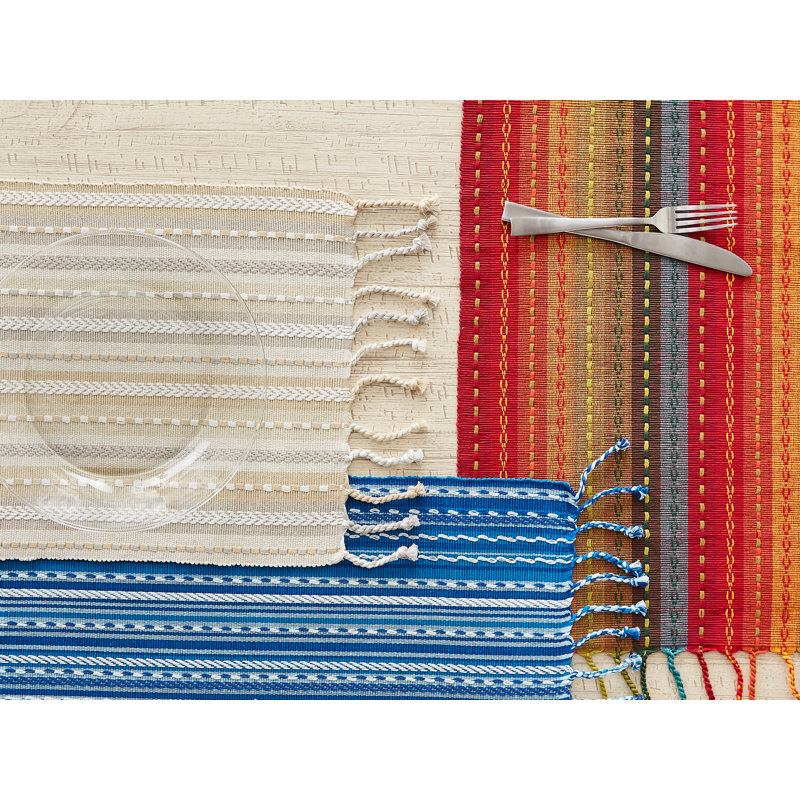 Anel Cotton Blend Striped Rectangle Placemat