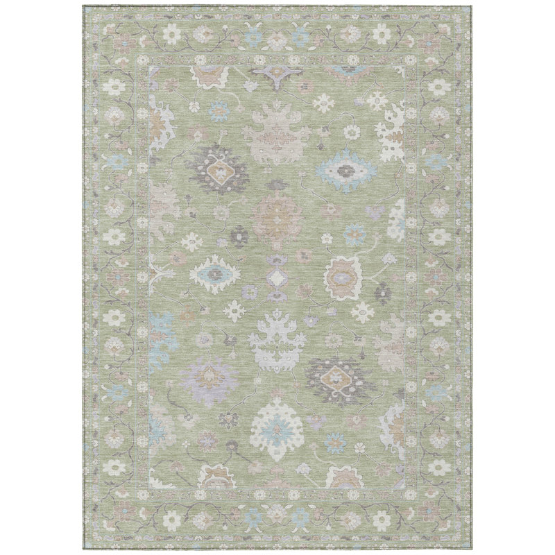 Tapis lavable à la machine intérieur / extérieur ACN2675, Céleri, 9 pi x 12 pi