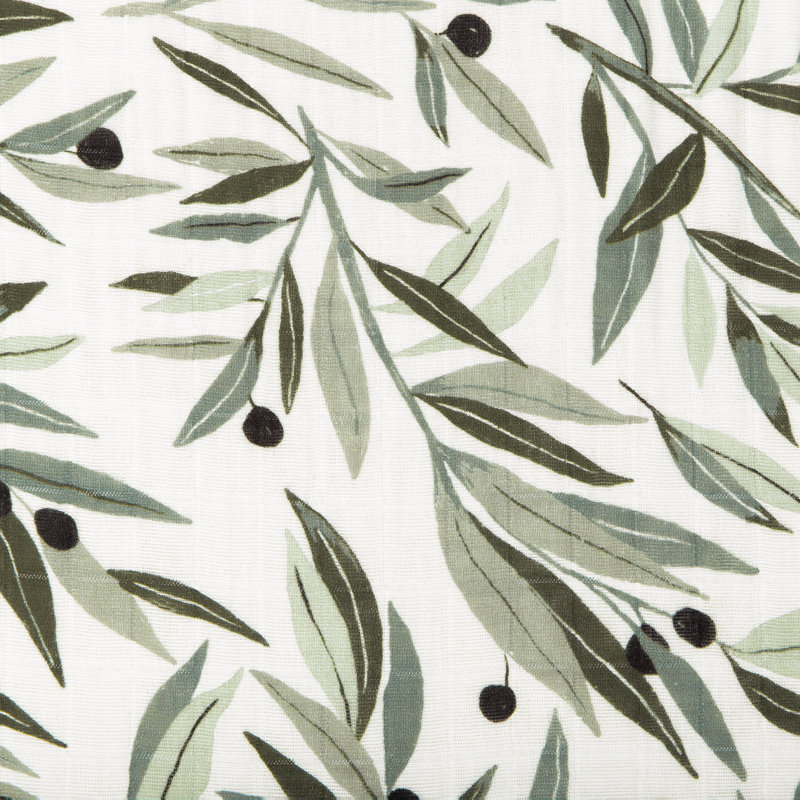Olive Branches Muslin All-Stages Midi Crib Sheet in GOTS Certified Organic Cotton 