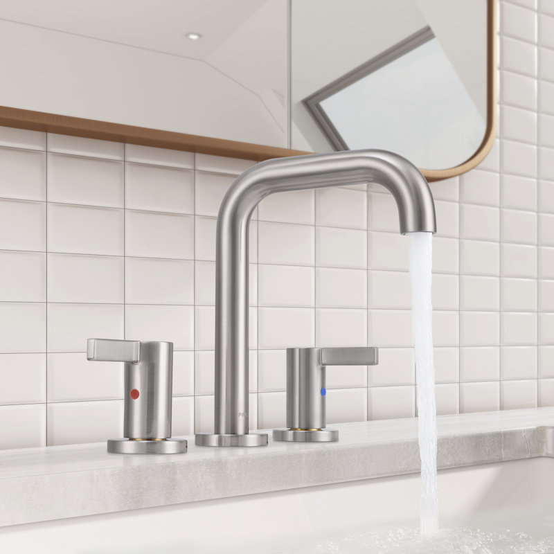 Widespread 2-handle Bathroom Faucet with Water Supply Lines, Brushed Nickel