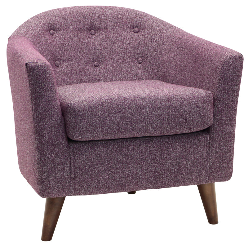 Navin Upholstered Barrel Chair, Terrace Plum Polyester Blend