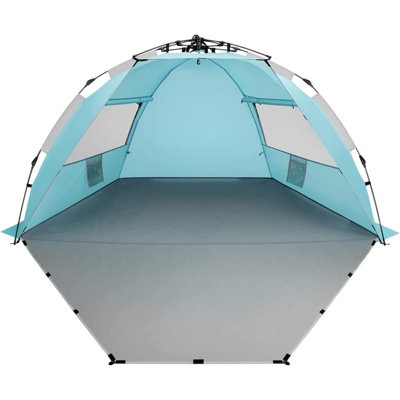 Beach Tent Sun Shelter  Portable Sun Shade Instant Tent For Beach With Carrying Bag  Stakes  6 Sand Pockets  Anti UV For Fishing Hiking Camping  Waterproof Windproof