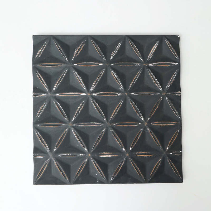 Square Shape Handcrafted MDF Wall Decor – Elegant Home Accent, Black
