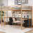 Full Size Metal Loft Bed With Desk, Drawers And Bedside Tray, Charging Station, USB And Socket