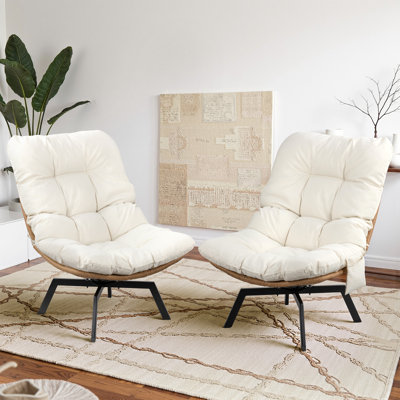 Outdoor Wicker Swivel Chair with Cushions