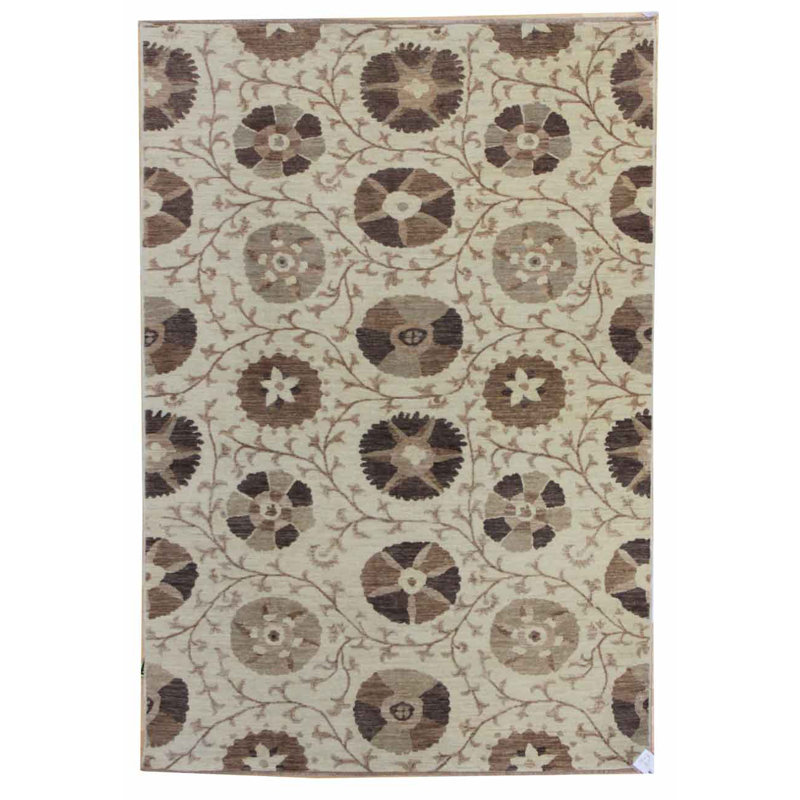 One-of-a-Kind 5'6" X 8' New Age Wool Area Rug Beige