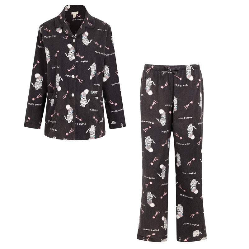 Peignoir polaire fille / femme + cheville avec poches, TG, Gris foncé