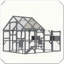 Enclos extérieur en bois avec plate-forme