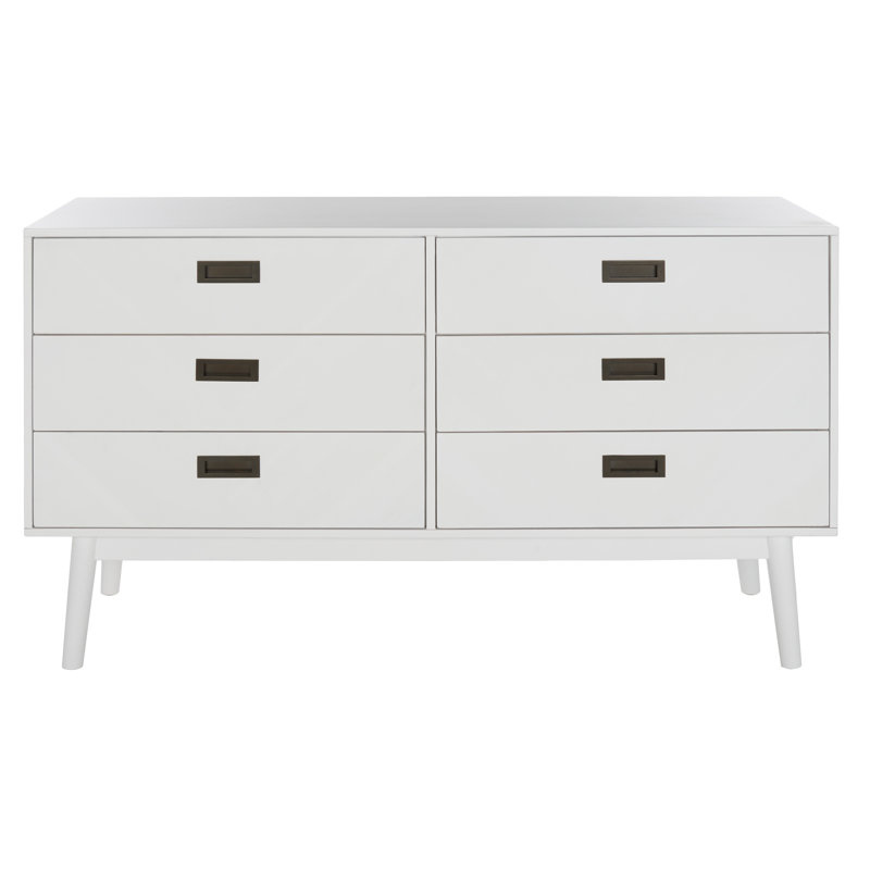 6 Drawer 56'' W Double Dresser, White