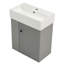 Meuble-lavabo flottant moderne de 21,6 po avec lavabo en céramique - parfait pour les petites salles de bain, rangement à gauche-35024