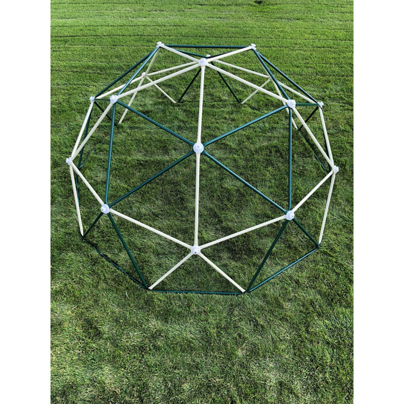 Green and White Geometric Dome Climber for Kids