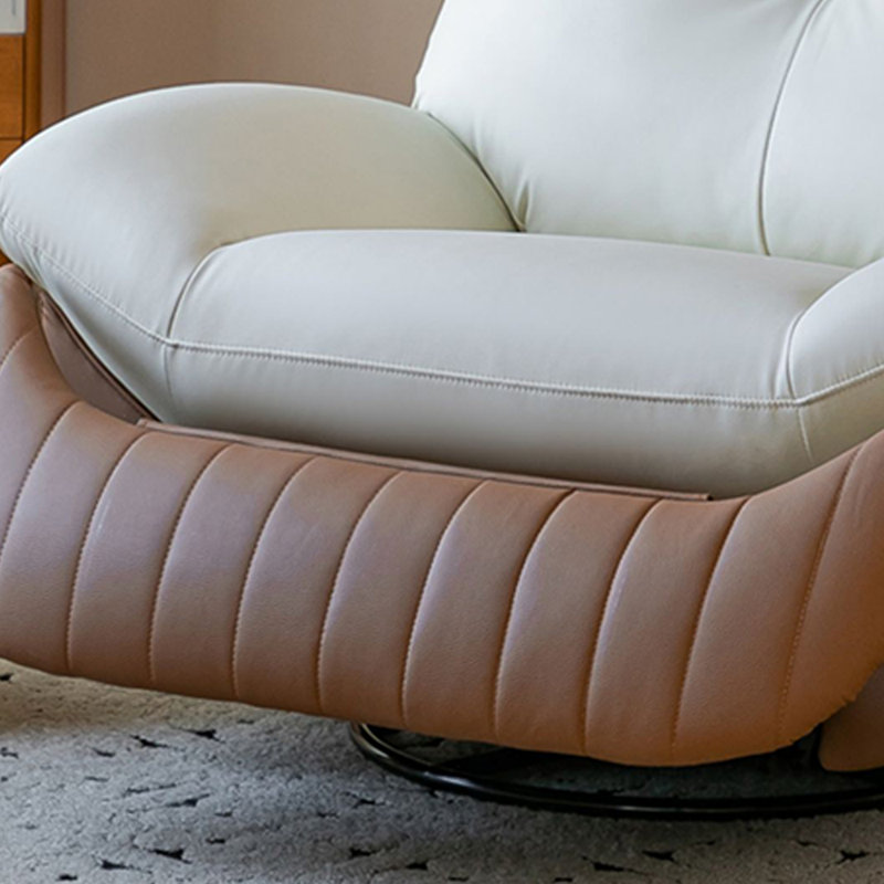 Joli fauteuil inclinable et confortable, Brun / blanc cassé