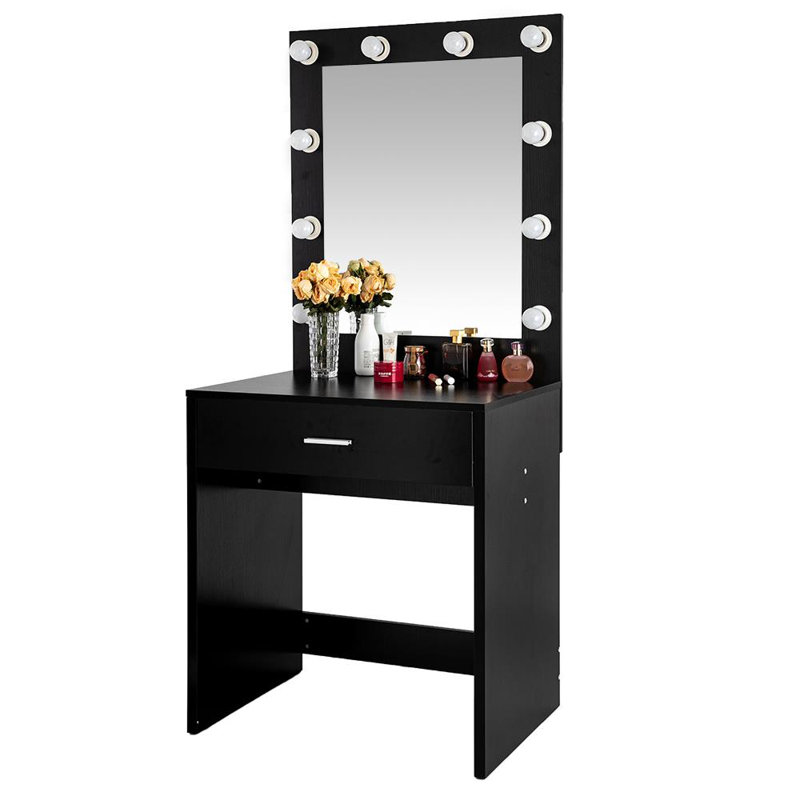 Ensemble de meuble-lavabo avec miroir Angleton, Noir