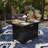 Hokku 25" H X 43.3" W Aluminum Propane Gas Outdoor Fire Pit Table with Lid  50,000 BTU