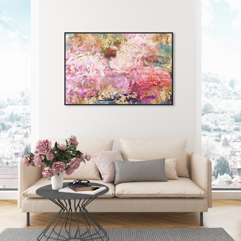 Rose Rhapsody - impression sur toile, Cadre noir, H 45 po x l 30 po