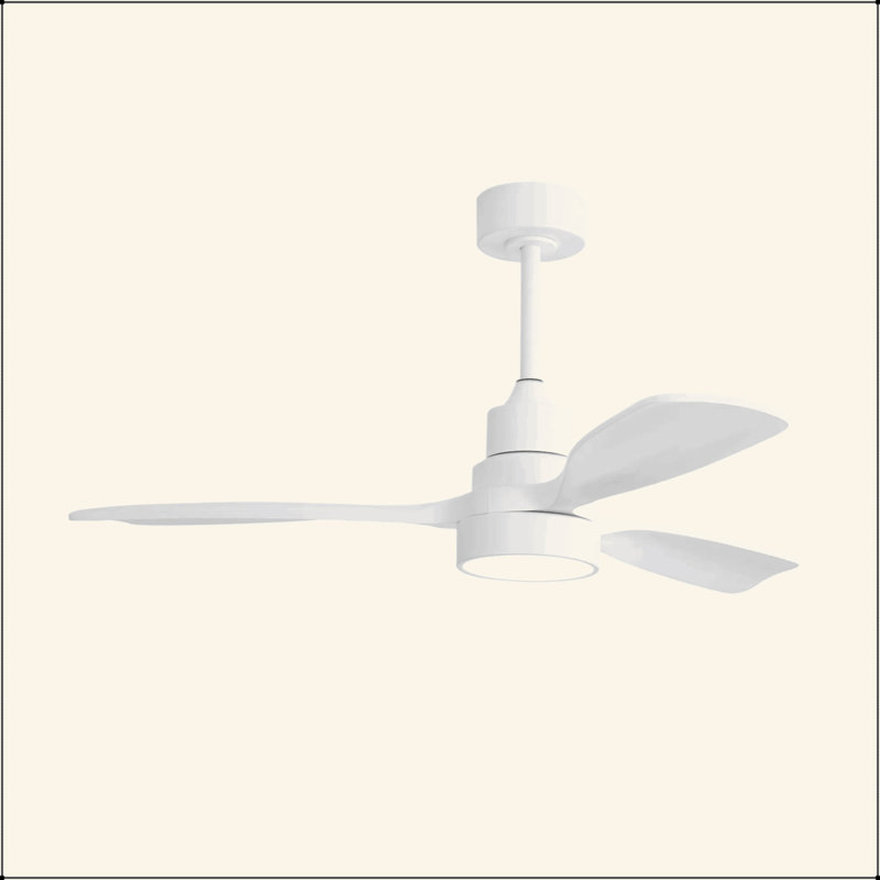 Ventilateur de plafond en bois massif 48 pouces avec moteur à courant continu réversible à intensité variable 6 vitesses