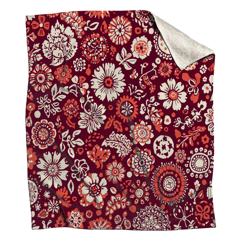 Intricate Floral Patterns Blankets, 50in W x 60in H