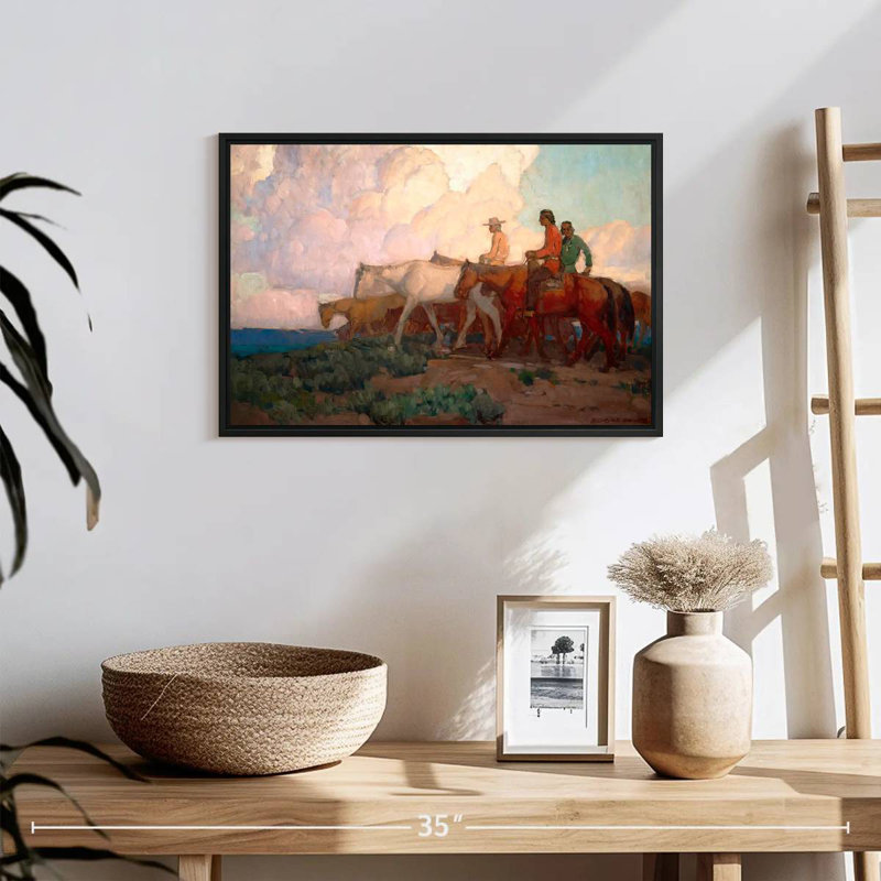 Range Riders de Navajo, 19 po x 13 po, Cadre flottant noir