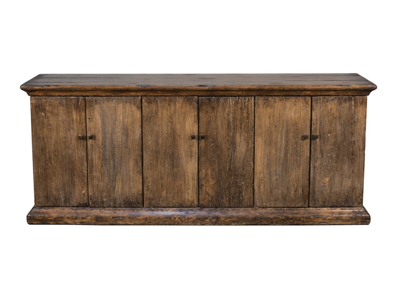 Rustic Charms 87'' Brown Elm Wood Sideboard Cabinet