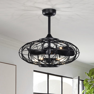 Ventilateur de plafond noir mat avec télécommande Melton