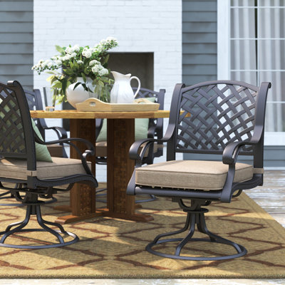 Frazee Swivel Rocking Chair with Cushions by Three Posts