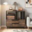 Metal,Manufactured Wood 87cm H Media Shelves-1904416460