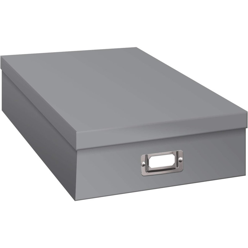 Boîte de rangement Bright, H 3,75 po x l 13,13 po x P 14,75 po, Gris
