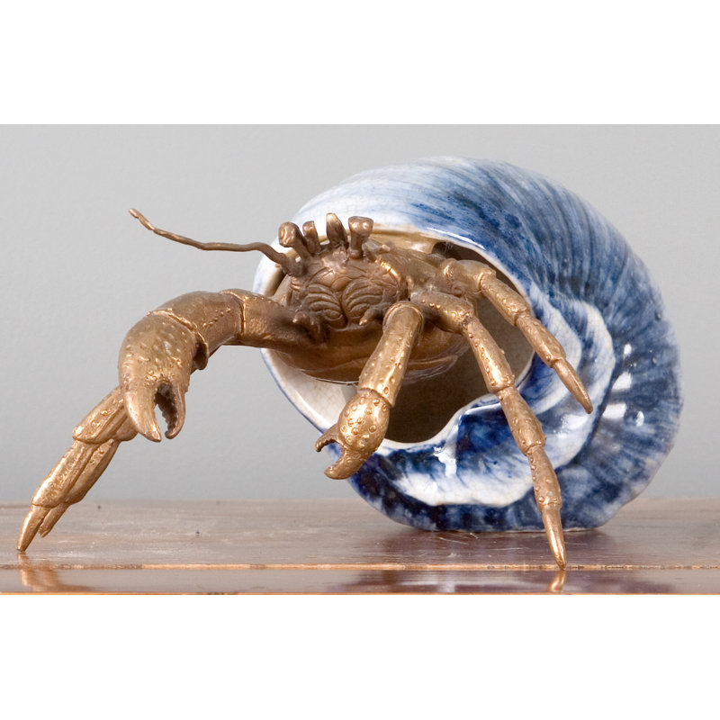 Porcelain Crab Figurine With Bronze Ormolu In Blue And White Collection