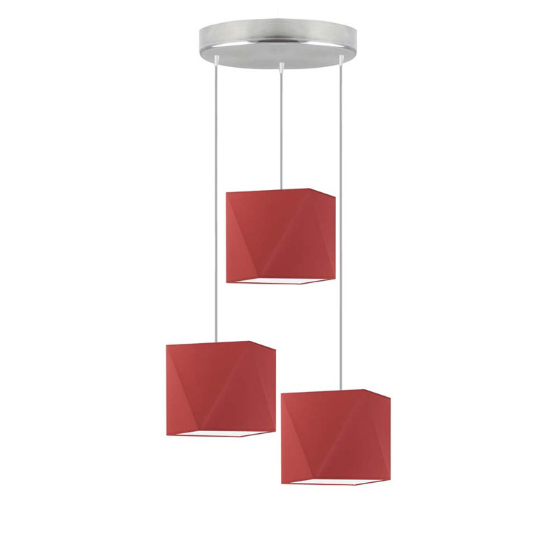 Deneene 3 - Light Cluster Pendant, Red, Silver