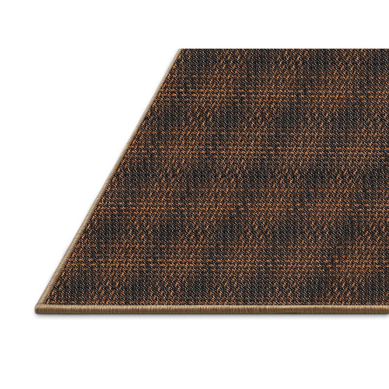 Tapis décoratif brun à carreaux dunnavant, Rectangle 8 pi x 12 pi
