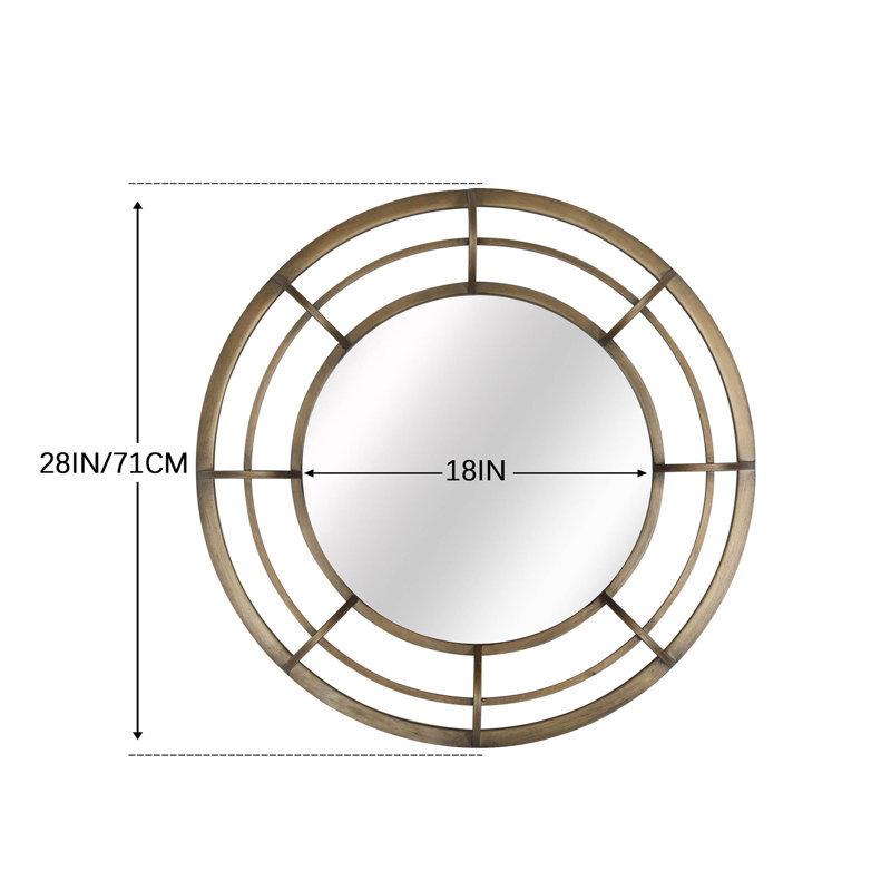 Glison Metal Wall Mirror, 28" x 18"