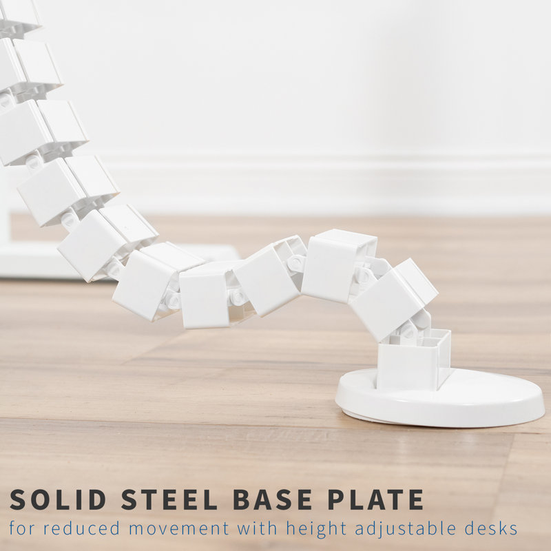 White Adjustable Vertebrae Cable Management Kit for Desk