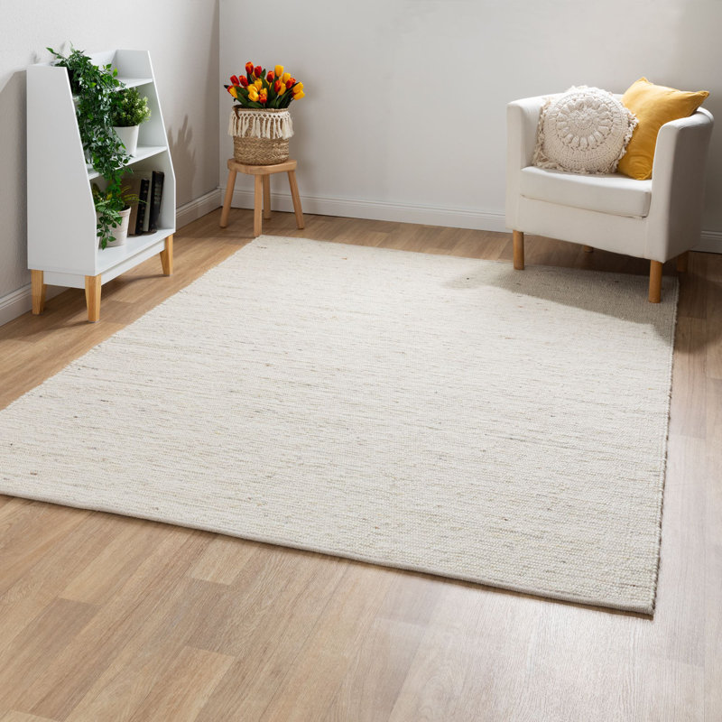 Despain Wool Hand Woven Area Rug, Cream coloured, Rectangle 90 x 160cm